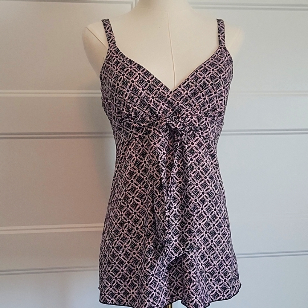 INC International Concepts Brown and White Asymmetrical Camisole